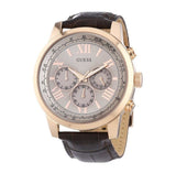 Buy Shop Guess Horizon Quartz Champagne Dial Brown Leather Strap Watch For Women - W0380G4 USA Online