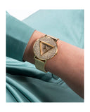 Buy Shop Guess Iconic Diamonds Gold Dial Gold Mesh Bracelet Watch For Women - GW0477L2 USA Online