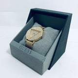 Buy Shop Guess Iconic Diamonds Gold Dial Gold Mesh Bracelet Watch For Women - GW0477L2 USA Online
