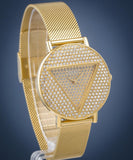 Buy Shop Guess Iconic Diamonds Gold Dial Gold Mesh Bracelet Watch For Women - GW0477L2 USA Online