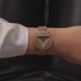 Buy Shop Guess Iconic Diamonds Gold Dial Gold Mesh Bracelet Watch For Women - GW0477L2 USA Online