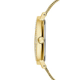 Buy Shop Guess Iconic Diamonds Gold Dial Gold Mesh Bracelet Watch For Women - GW0477L2 USA Online