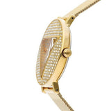 Buy Shop Guess Iconic Diamonds Gold Dial Gold Mesh Bracelet Watch For Women - GW0477L2 USA Online