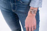 Buy Shop Guess Iconic Diamonds Rose Gold Dial Rose Gold Mesh Bracelet Watch For Women - GW0477L3 USA Online