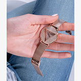 Buy Shop Guess Iconic Diamonds Rose Gold Dial Rose Gold Mesh Bracelet Watch For Women - GW0477L3 USA Online