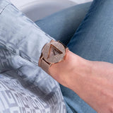 Buy Shop Guess Iconic Diamonds Rose Gold Dial Rose Gold Mesh Bracelet Watch For Women - GW0477L3 USA Online