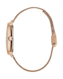 Buy Shop Guess Iconic Diamonds Rose Gold Dial Rose Gold Mesh Bracelet Watch For Women - GW0477L3 USA Online