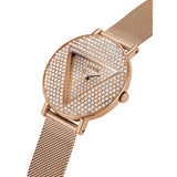 Buy Shop Guess Iconic Diamonds Rose Gold Dial Rose Gold Mesh Bracelet Watch For Women - GW0477L3 USA Online