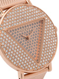Buy Shop Guess Iconic Diamonds Rose Gold Dial Rose Gold Mesh Bracelet Watch For Women - GW0477L3 USA Online