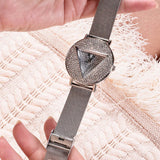 Buy Shop Guess Iconic Diamonds Silver Dial Silver Mesh Bracelet Watch For Women - GW0477L1 USA Online