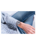 Buy Shop Guess Iconic Diamonds Silver Dial Silver Mesh Bracelet Watch For Women - GW0477L1 USA Online