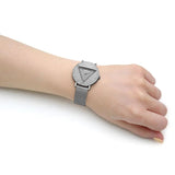 Buy Shop Guess Iconic Diamonds Silver Dial Silver Mesh Bracelet Watch For Women - GW0477L1 USA Online
