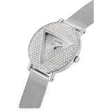 Buy Shop Guess Iconic Diamonds Silver Dial Silver Mesh Bracelet Watch For Women - GW0477L1 USA Online