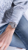 Buy Shop Guess Iconic Diamonds Silver Dial Silver Mesh Bracelet Watch For Women - GW0477L1 USA Online