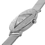 Buy Shop Guess Iconic Diamonds Silver Dial Silver Mesh Bracelet Watch For Women - GW0477L1 USA Online
