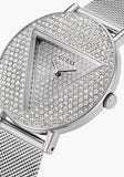 Buy Shop Guess Iconic Diamonds Silver Dial Silver Mesh Bracelet Watch For Women - GW0477L1 USA Online