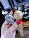 Buy Shop Guess Iconic Quartz Gold Dial Gold Mesh Bracelet Watch For Women - GW0527L2 USA Online