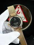 Buy Shop Guess Iconic Quartz Gold Dial Gold Mesh Bracelet Watch For Women - GW0527L2 USA Online