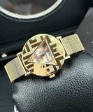 Buy Shop Guess Iconic Quartz Gold Dial Gold Mesh Bracelet Watch For Women - GW0527L2 USA Online