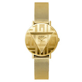 Buy Shop Guess Iconic Quartz Gold Dial Gold Mesh Bracelet Watch For Women - GW0527L2 USA Online