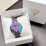 Buy Shop Guess Iconic Quartz Multicolor Dial Multicolor Mesh Bracelet Watch For Women - GW0479L1 USA Online