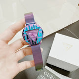 Buy Shop Guess Iconic Quartz Multicolor Dial Multicolor Mesh Bracelet Watch For Women - GW0479L1 USA Online