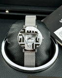 Buy Shop Guess Iconic Quartz Silver Dial Silver Mesh Bracelet Watch For Women - GW0527L1 USA Online