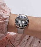 Buy Shop Guess Iconic Quartz Silver Dial Silver Mesh Bracelet Watch For Women - GW0527L1 USA Online