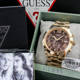 Buy Shop Guess Iconic Signature Brown Dial Rose Gold Steel Strap Watch For Men - W0668G1 USA Online