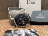 Buy Shop Guess Indovina Quartz Black Dial Black Leather Strap Watch For Men - W0040G9 USA Online