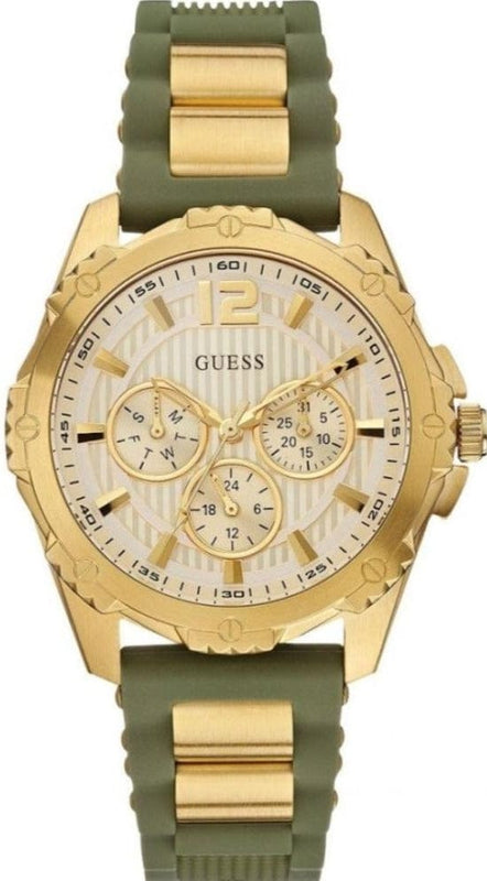 Buy Shop Guess Interpid 2 Golden Dial Two Tone Silicon Strap Watch For Women - W0325L5 USA Online