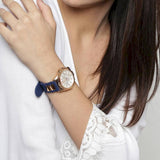 Buy Shop Guess Interpid White & Rose Gold Dial Blue Silicone Strap Watch For Women - W0325L8 USA Online