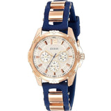 Buy Shop Guess Interpid White & Rose Gold Dial Blue Silicone Strap Watch For Women - W0325L8 USA Online