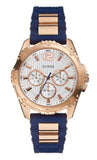 Buy Shop Guess Interpid White & Rose Gold Dial Blue Silicone Strap Watch For Women - W0325L8 USA Online