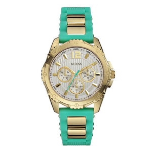 Buy Shop Guess Intrepid 2 Silver Dial Two Tone Rubber Strap Watch For Women - W0325L4 USA Online