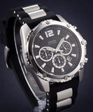 Buy Shop Guess Intrepid Chronograph Black Dial Two Tone Steel Strap Watch for Men - W0167G1 USA Online