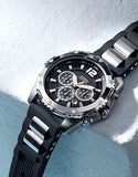 Buy Shop Guess Intrepid Chronograph Black Dial Two Tone Steel Strap Watch for Men - W0167G1 USA Online