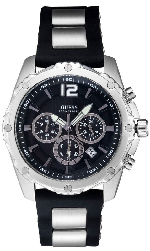 Buy Shop Guess Intrepid Chronograph Black Dial Two Tone Steel Strap Watch for Men - W0167G1 USA Online