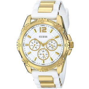 Buy Shop Guess Intrepid White Dial Two Tone Silicone Strap Watch For Women - W0325L2 USA Online
