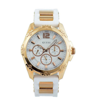 Buy Shop Guess Intrepid White Dial Two Tone Silicone Strap Watch For Women - W0325L6 USA Online