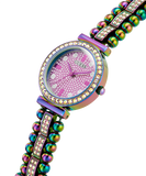 Buy Shop Guess Intricate Iridescent Crystals Purple Dial Purple Steel Strap Watch for Women - GW0401L4 USA Online