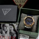 Buy Shop Guess Jet Setter Analog Blue Dial Blue Denim Strap Watch For Women - W0289L1 USA Online
