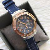 Buy Shop Guess Jet Setter Analog Blue Dial Blue Denim Strap Watch For Women - W0289L1 USA Online