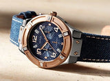 Buy Shop Guess Jet Setter Analog Blue Dial Blue Denim Strap Watch For Women - W0289L1 USA Online