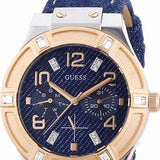 Buy Shop Guess Jet Setter Analog Blue Dial Blue Denim Strap Watch For Women - W0289L1 USA Online