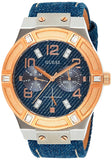 Buy Shop Guess Jet Setter Analog Blue Dial Blue Denim Strap Watch For Women - W0289L1 USA Online