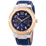 Buy Shop Guess Jet Setter Analog Blue Dial Blue Denim Strap Watch For Women - W0289L1 USA Online