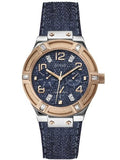 Buy Shop Guess Jet Setter Analog Blue Dial Blue Denim Strap Watch For Women - W0289L1 USA Online