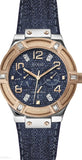 Buy Shop Guess Jet Setter Analog Blue Dial Blue Denim Strap Watch For Women - W0289L1 USA Online