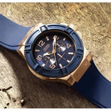 Buy Shop Guess Jet Setter Analog Quartz Blue Dial Blue Rubber Strap Watch For Women - W0571L1 USA Online